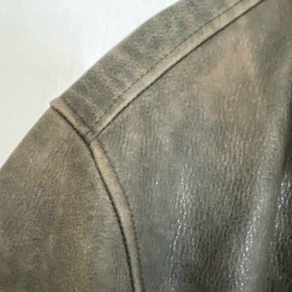 Eddie Bauer Vintage Brown Leather Distressed Lined Mens Casual Coat- Sz-XL - Picture 3 of 16